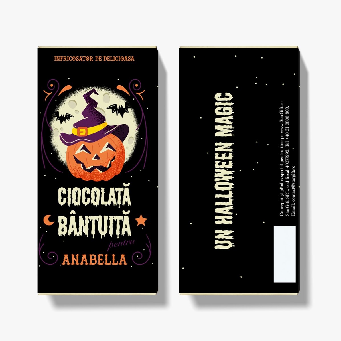 Personalised chocolate with text for Halloween - Haunted chocolate