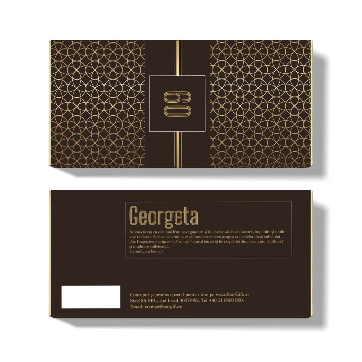 Personalisierte Schokolade mit Text zum Geburtstag – Gold