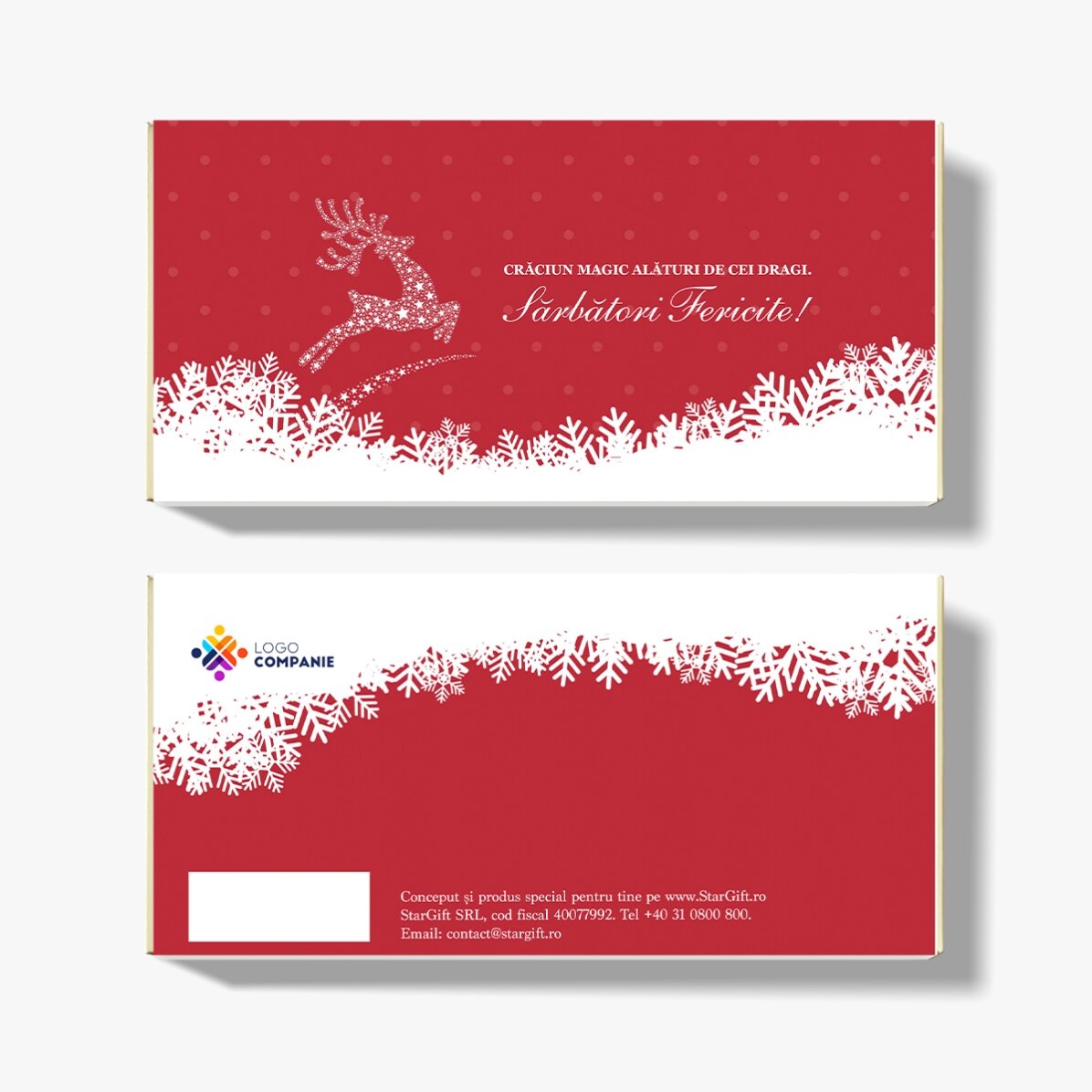 Personalisierte Schokolade mit Text und Logo – Weihnachtszauber