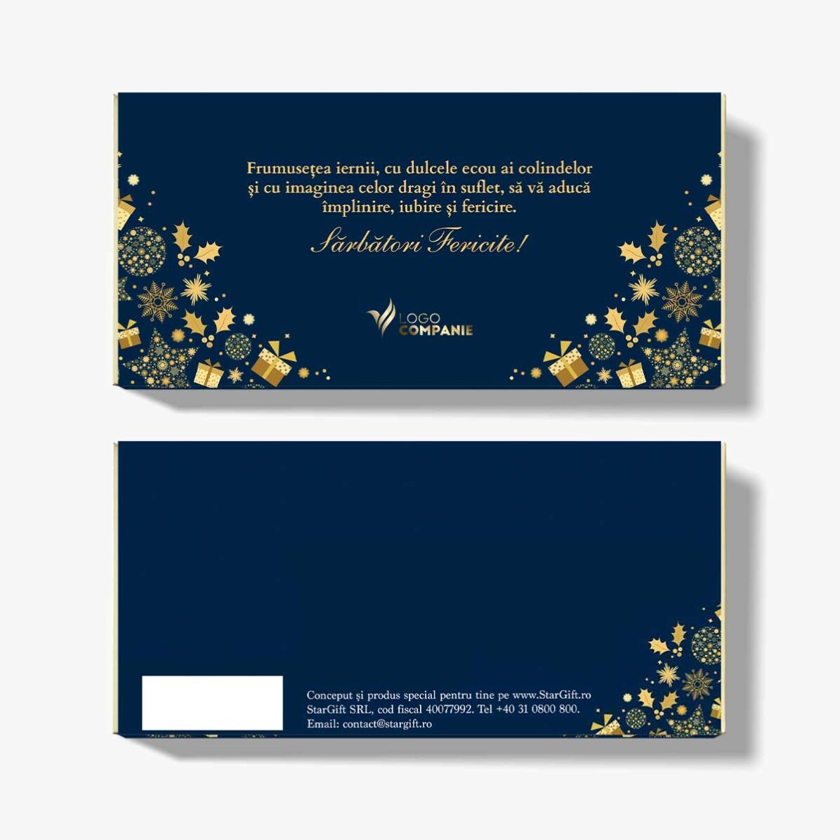 Personalisierte Schokolade mit Text und Logo – Weihnachtsgeschichte