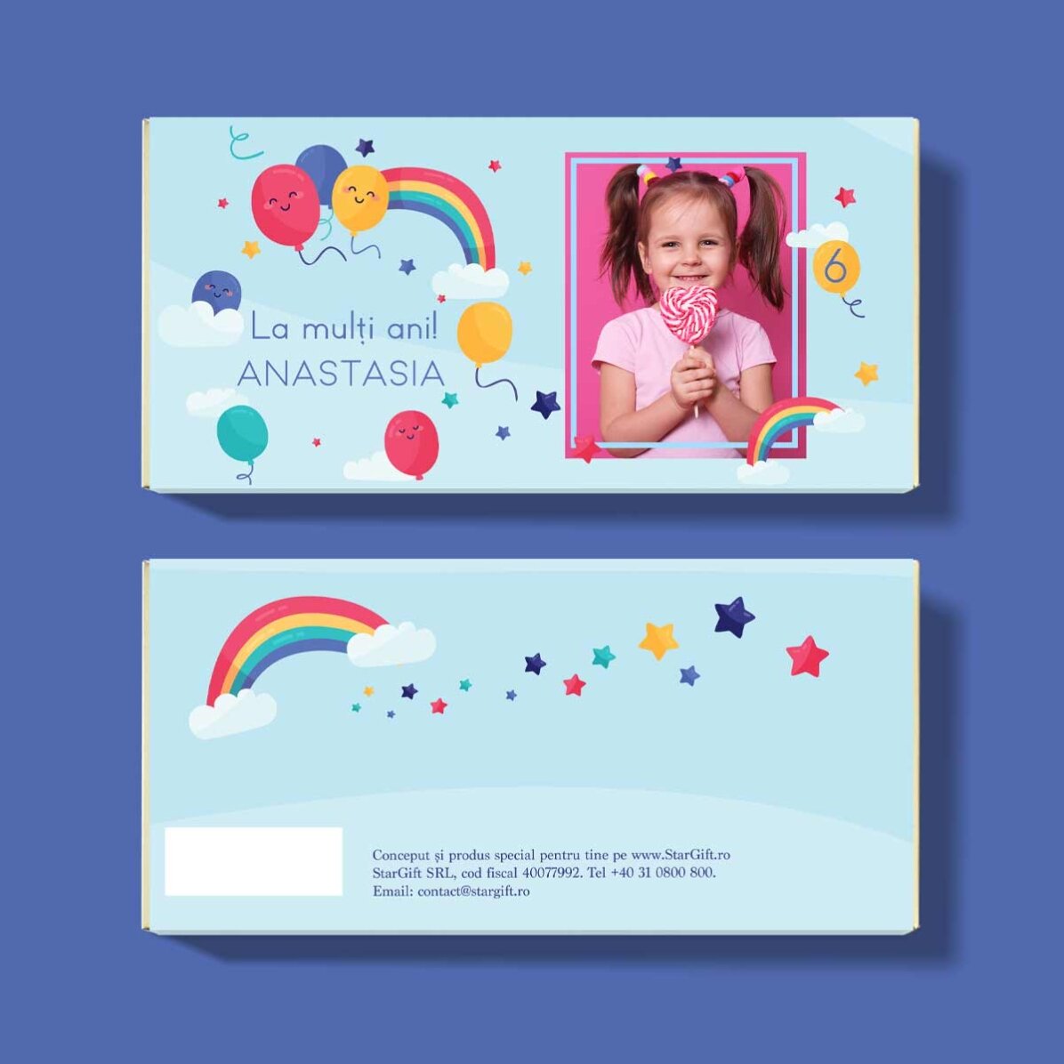 Personalisierte Schokolade mit Text und Foto – Happy Birthday, Kinder!