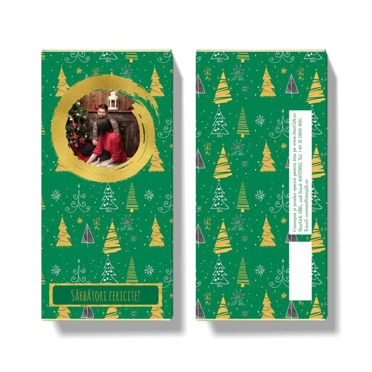 Personalisierte Weihnachtsschokolade – Green Pattern