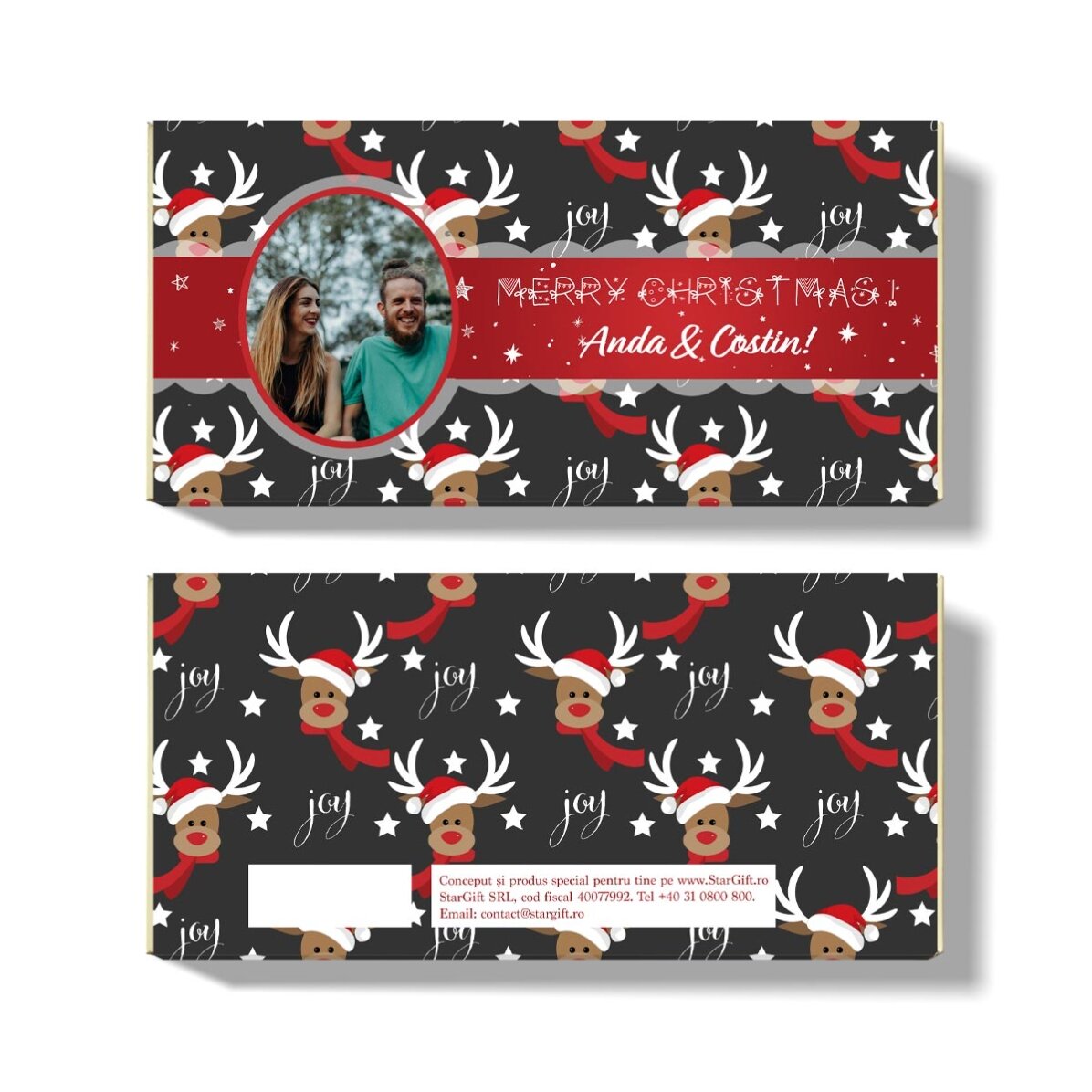 Personalisierte Weihnachtsschokolade – Rentier