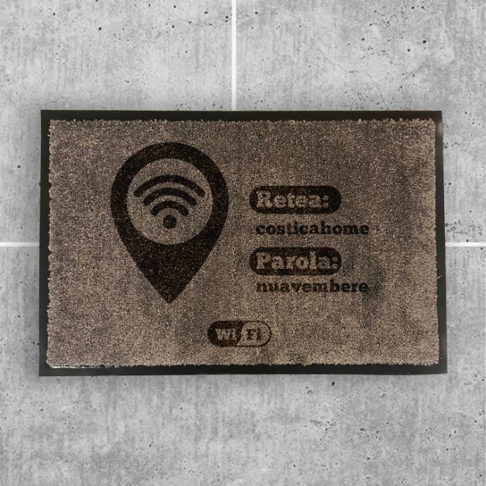Individuell gestaltete Eingangsmatte für den Innenbereich – WLAN-Zone