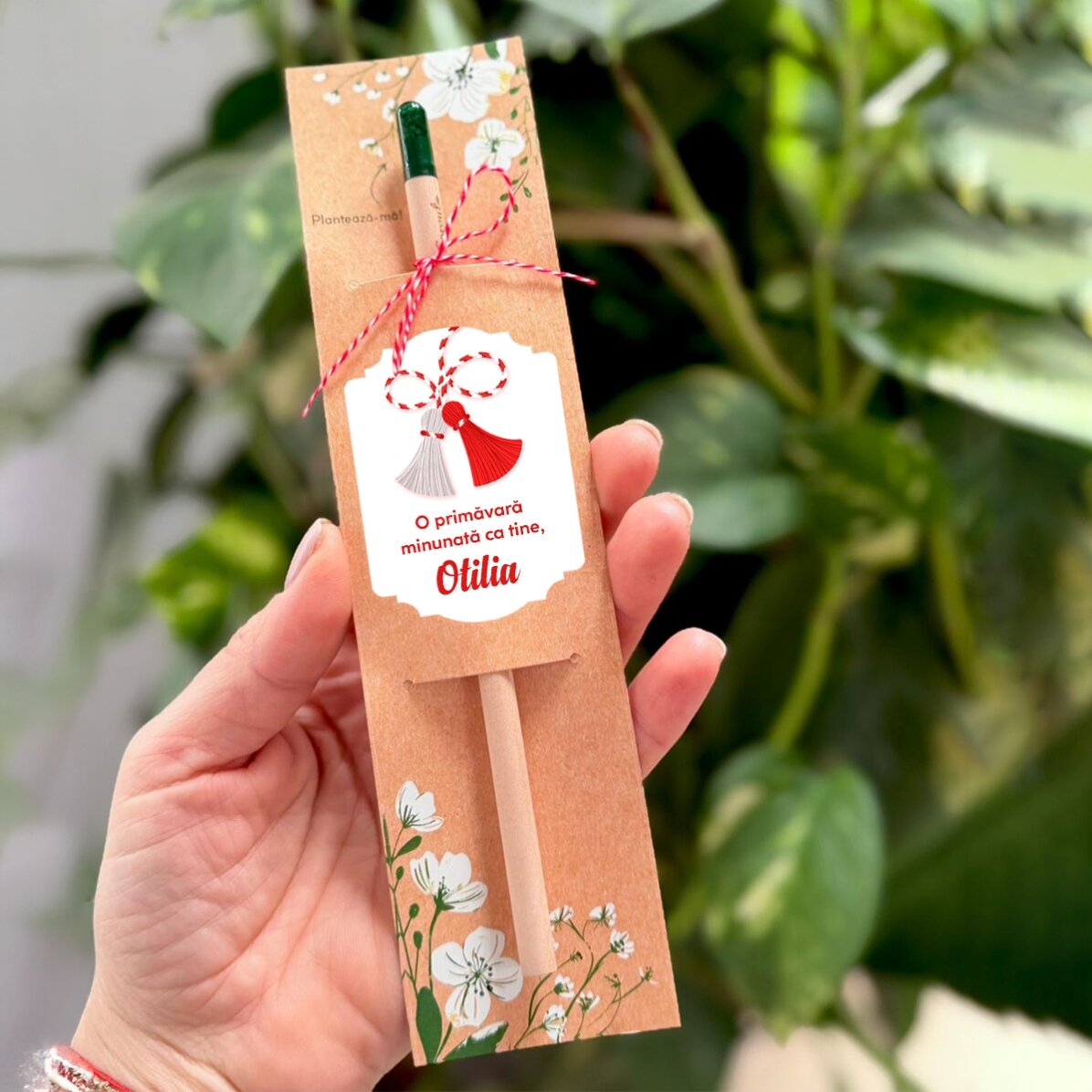 Personalisierter pflanzbarer Bleistift mit Botschaft