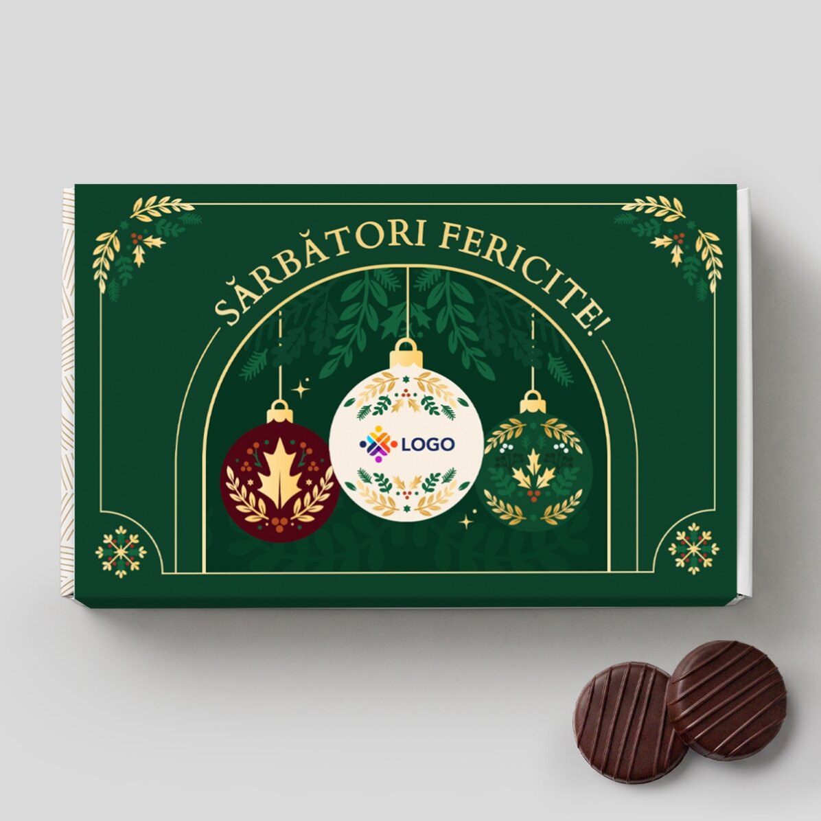 Geschenkbox – Weihnachtsedition mit Produkten, die mit Logo und Botschaft personalisiert sind