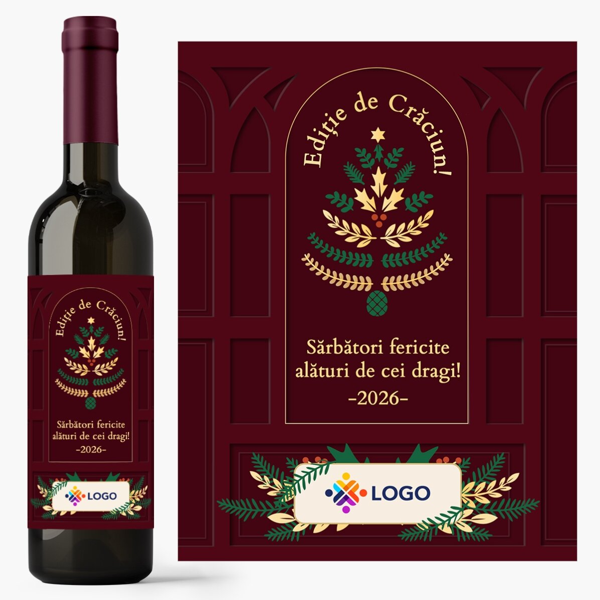 Geschenkbox – Weihnachtsedition mit Produkten, die mit Logo und Botschaft personalisiert sind