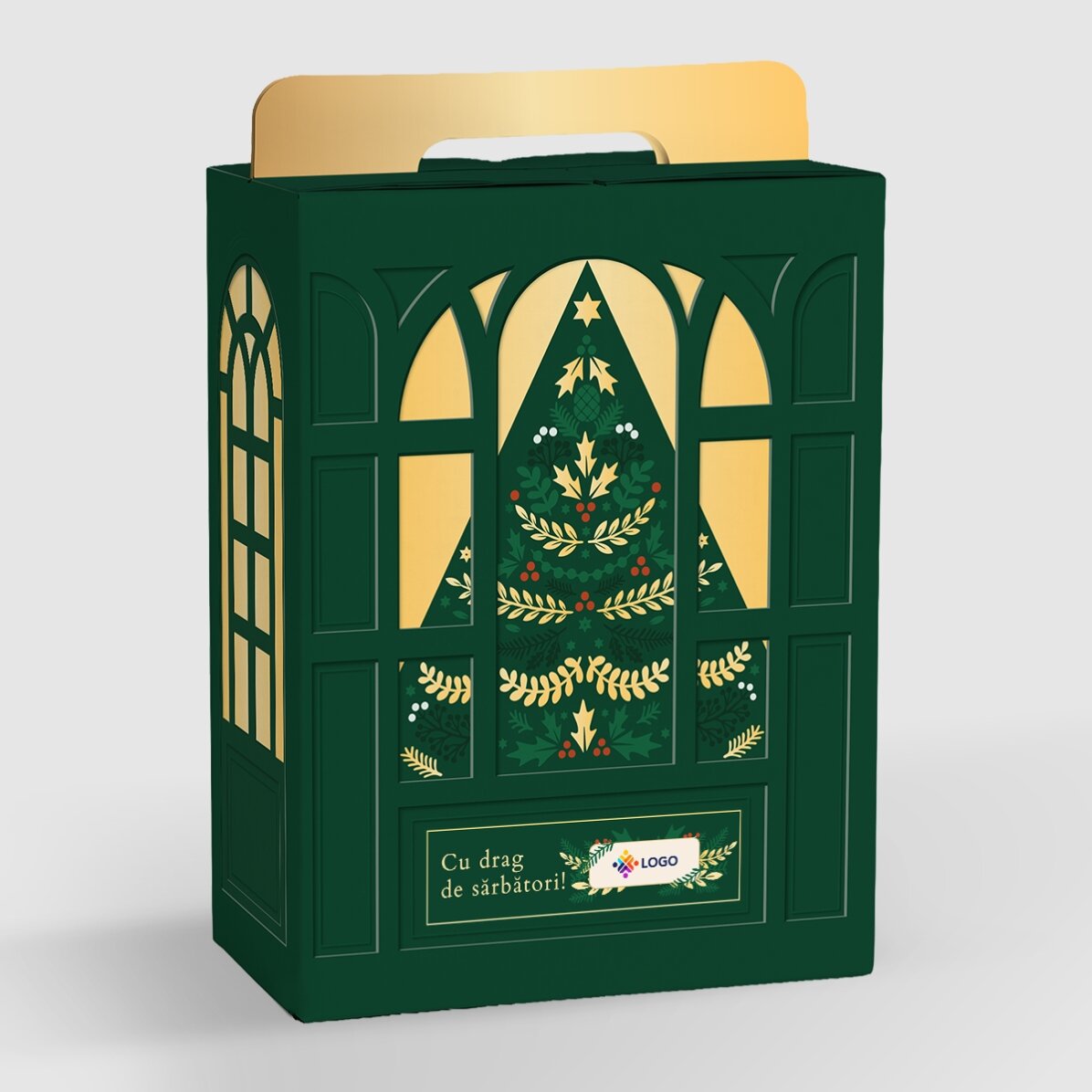 Geschenkbox – Weihnachtsedition mit Produkten, die mit Logo und Botschaft personalisiert sind