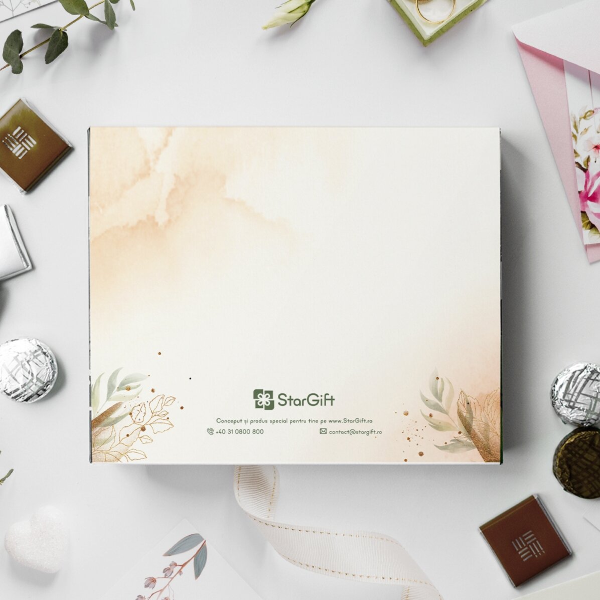 Personalised box of chocolates with wedding message