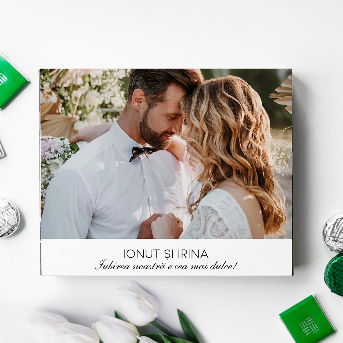 Personalisierte Pralinenschachtel mit Foto und Text