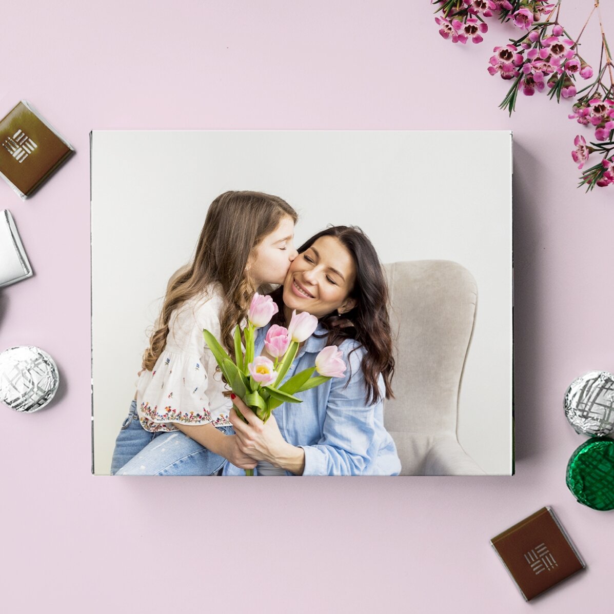 Personalisierte Pralinenschachtel mit einem Foto