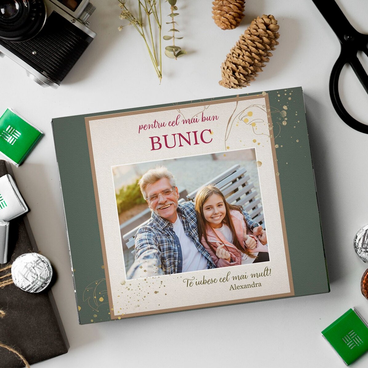 Personalisierte Pralinenschachtel mit Foto und Widmung – für den besten OPA