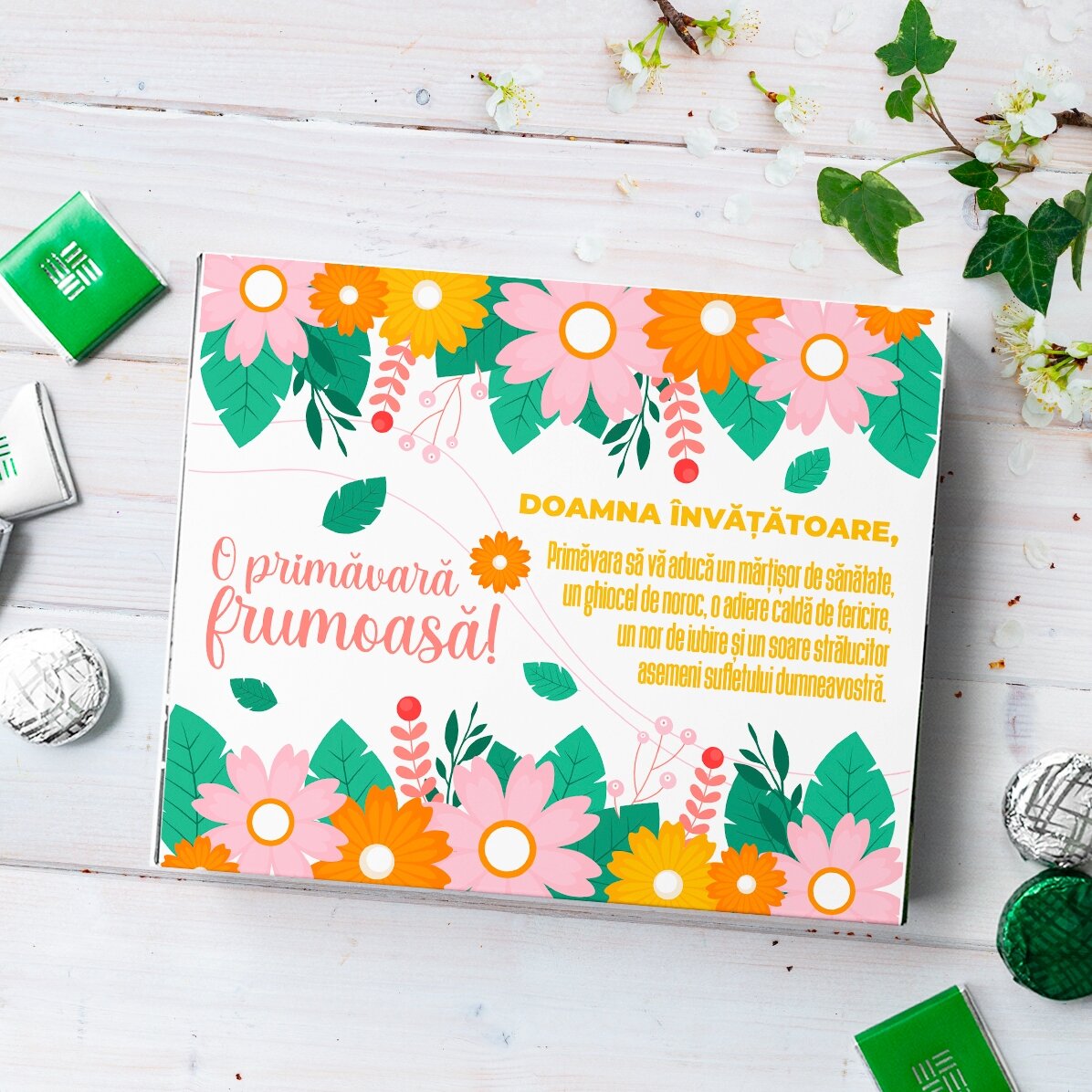 Personalised candy box with text - Spring in bloom