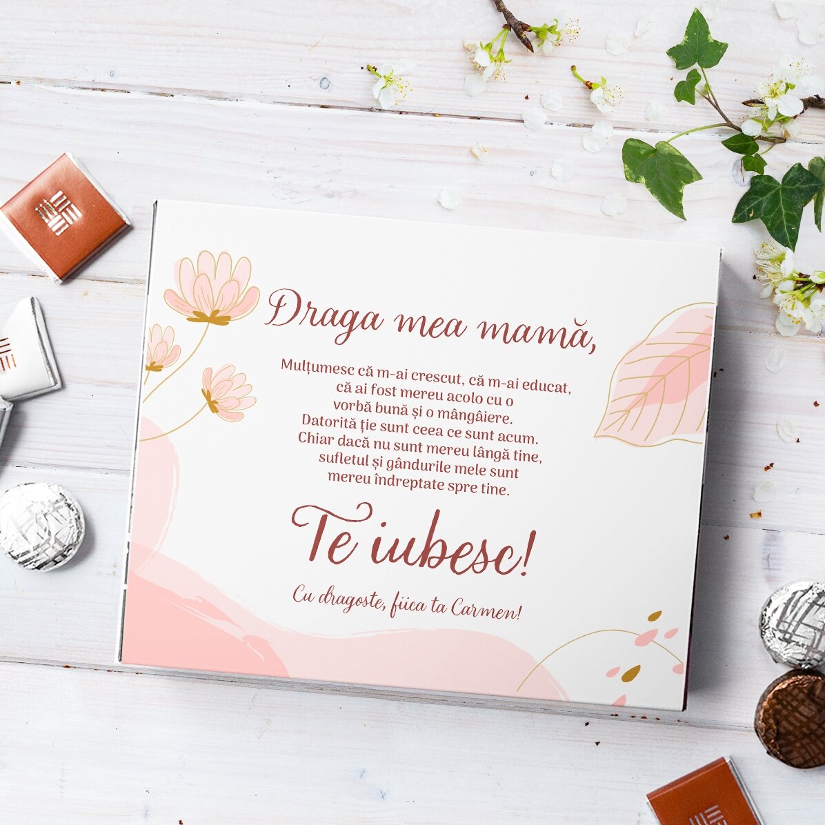 Personalisierte Pralinenschachtel mit Aufschrift – Meine liebe Mama!