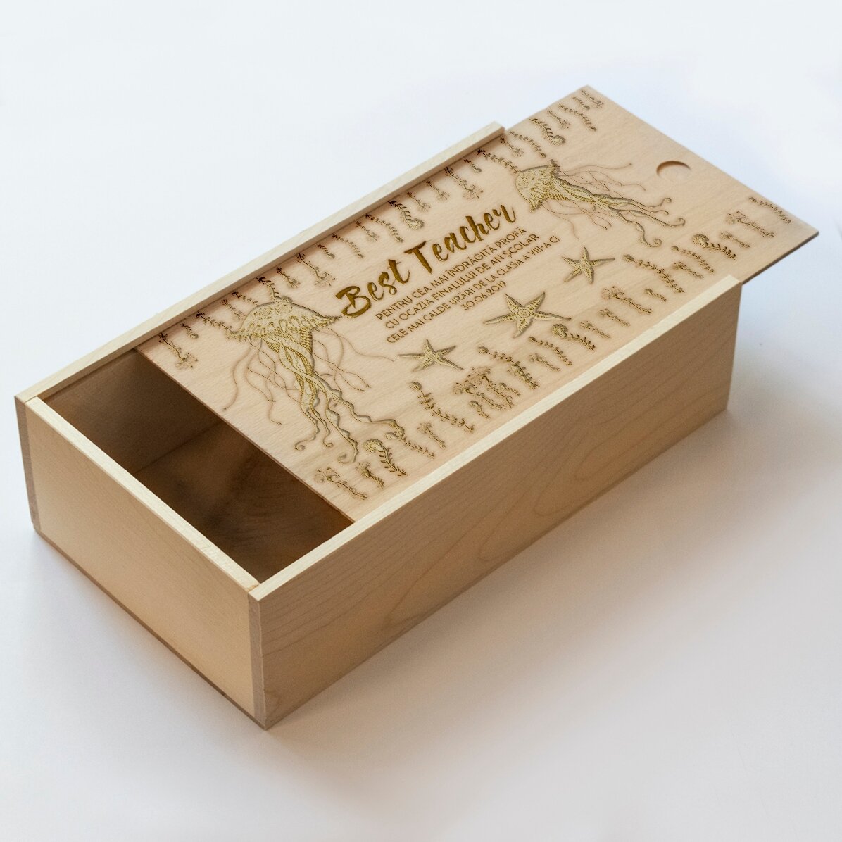 Personalisierte Geschenkbox aus Holz mit Botschaft – Best...