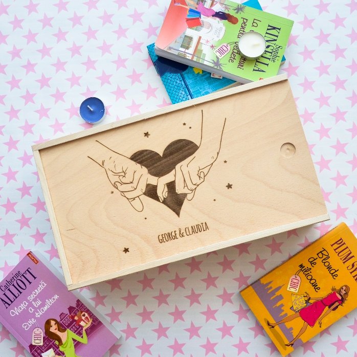 Personalisierte Geschenkbox aus Holz – Eine Geschichte zu zweit
