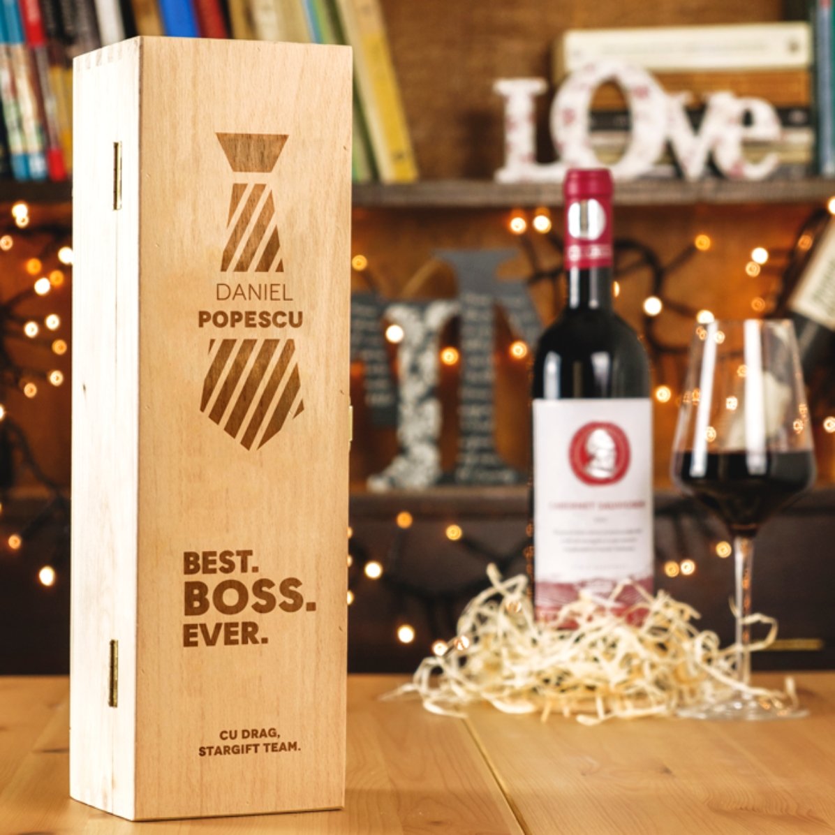 Personalisierte Weinkiste – Best Boss Ever 2