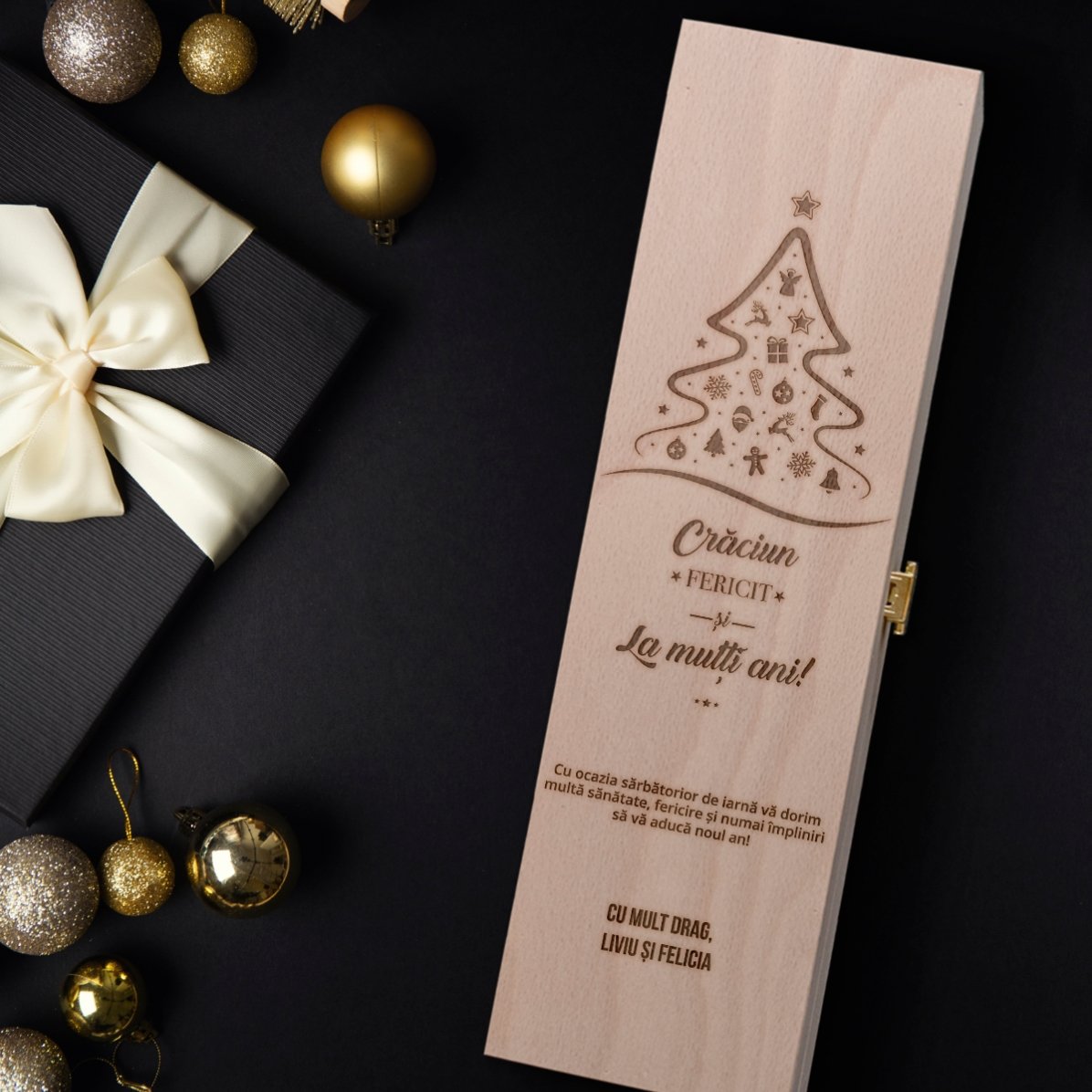 Personalisierte Weinkiste – Frohe Weihnachten und alles Gute zum neuen Jahr!