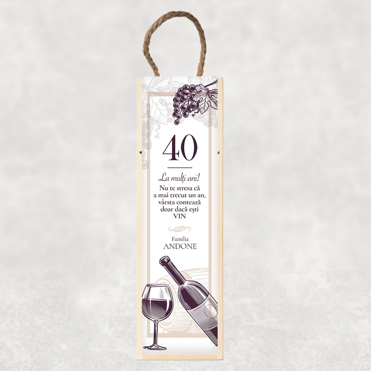 Personalisierte Weinkiste mit Text zum Geburtstag – Cheers