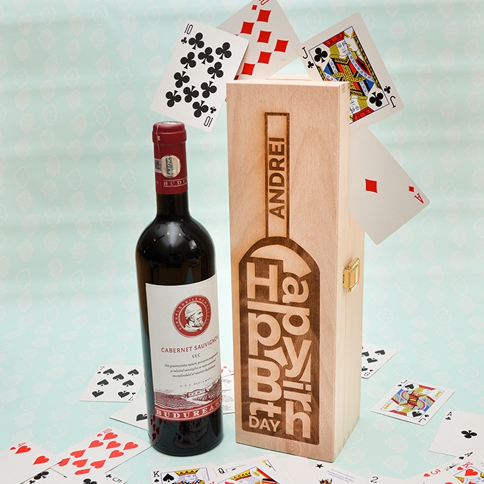 Personalisierte Weinkiste – „Happy Birthday“-Flasche