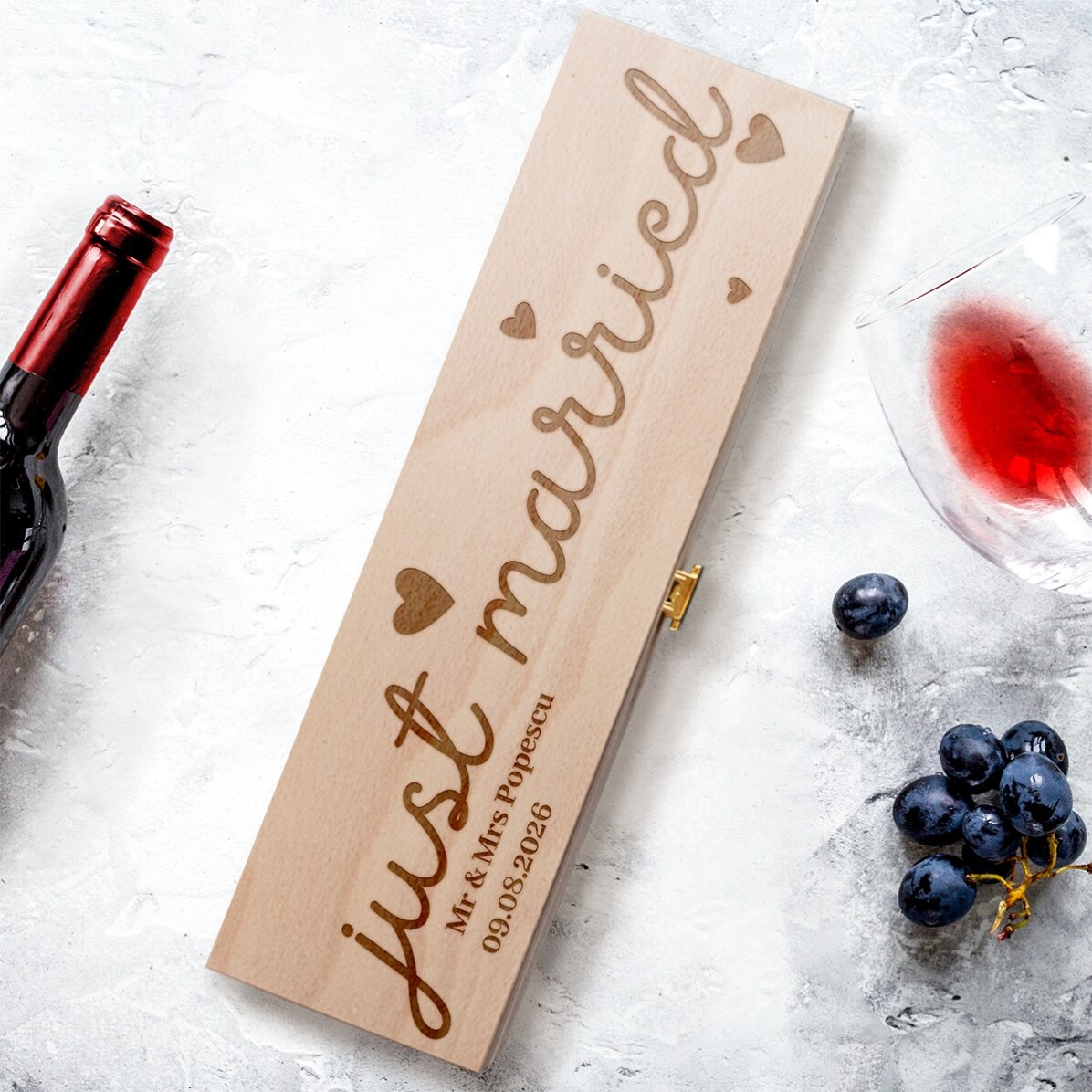 Personalisierte Weinkiste – „Just Married“
