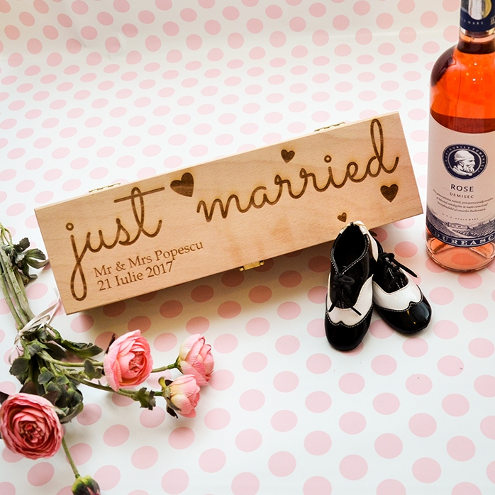 Personalisierte Weinkiste – „Just Married“