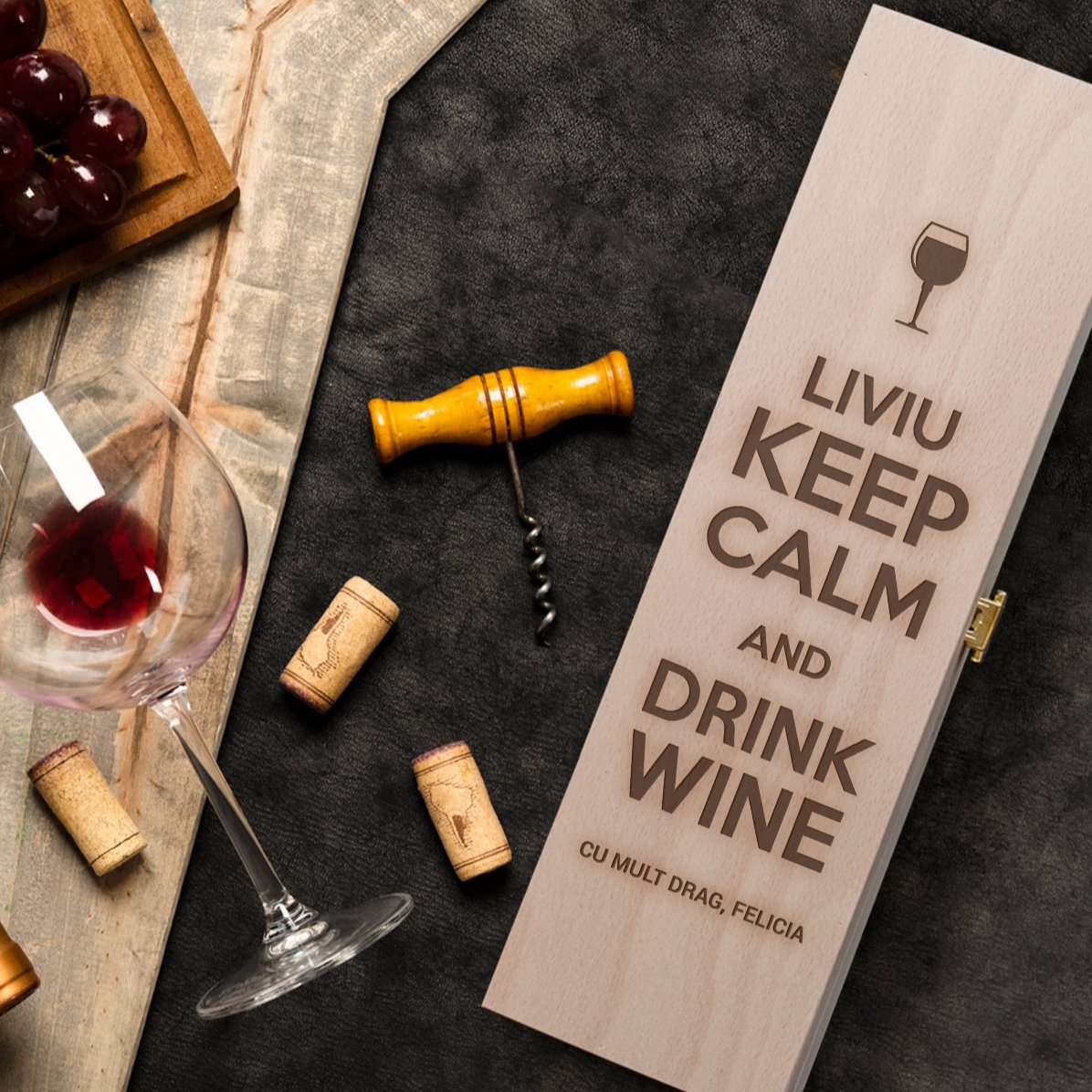Personalisierte Weinkiste – Keep calm