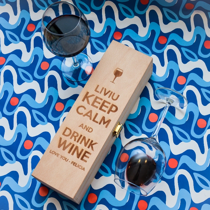 Personalisierte Weinkiste – Keep calm
