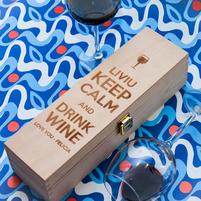 Personalisierte Weinkiste – Keep calm