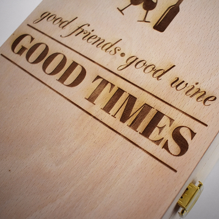 Personalised wine box for two bottles - Good Friends, Good Wine, Good Times