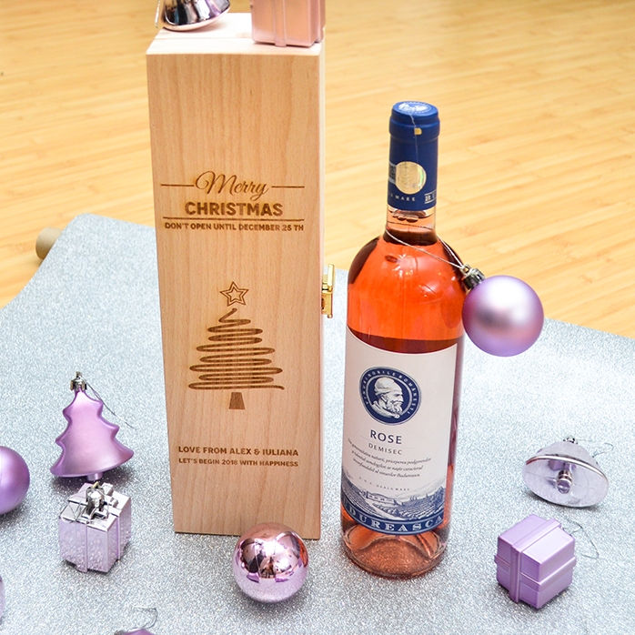 Personalisierte Weinkiste – Star Christmas Tree
