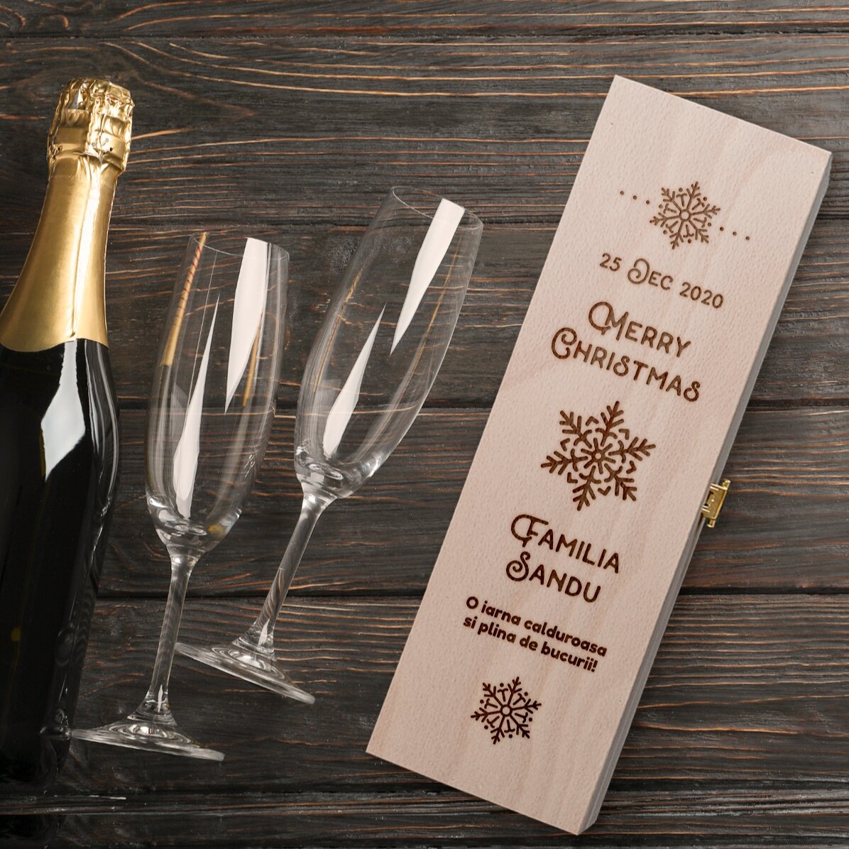 Personalised sparkling wine box - Christmas magic