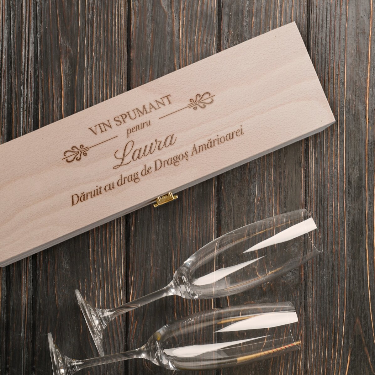 Personalisierte Sektverpackung mit Text – Elegance
