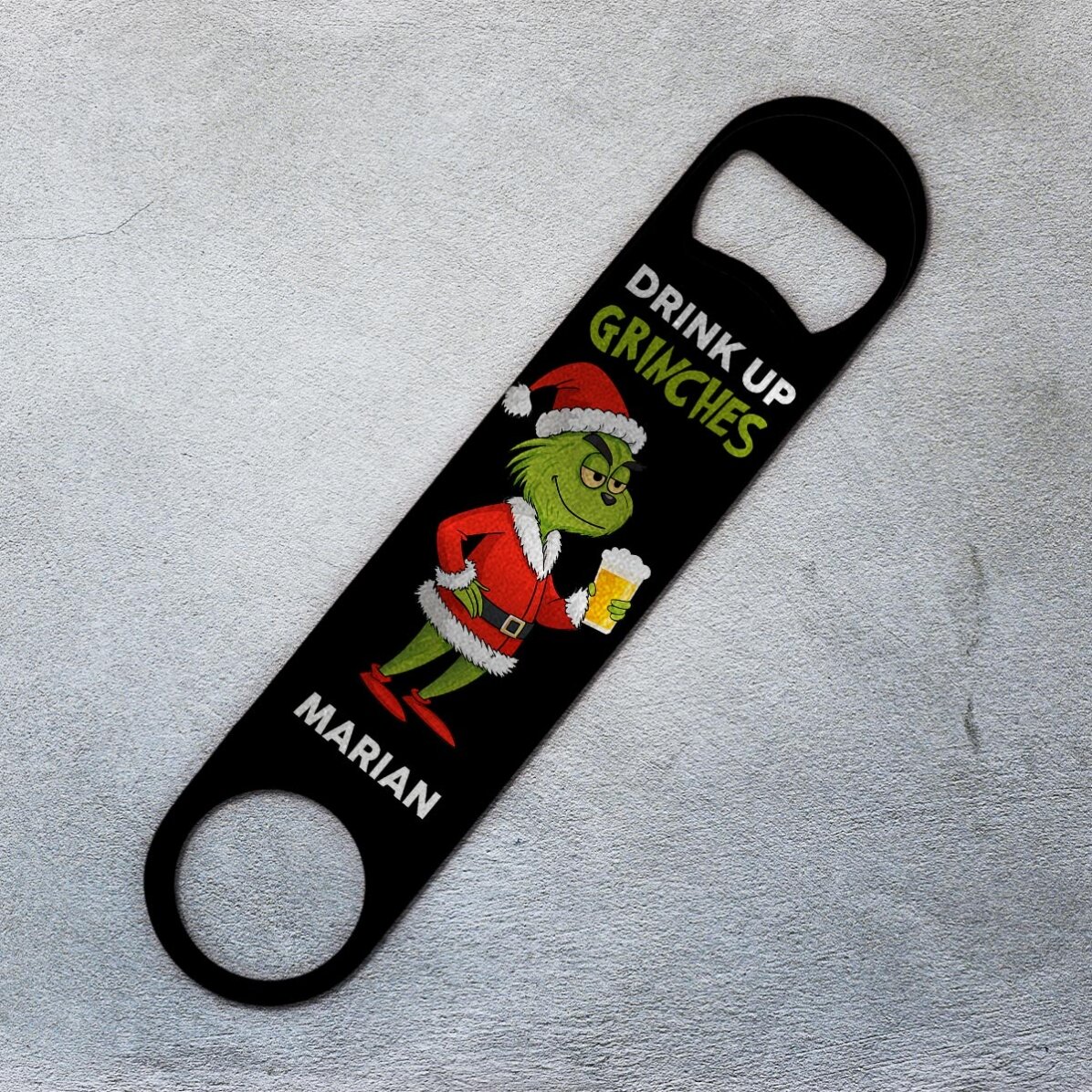Personalisierter Bieröffner mit Botschaft – Grinch