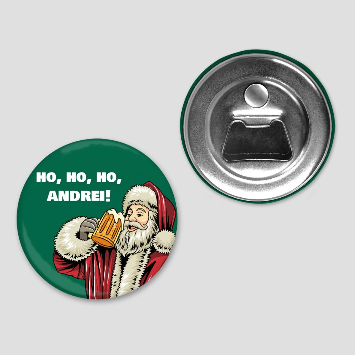 Personalisierter Flaschenöffner mit Magnet und Aufdruck – Weihnachtsmann