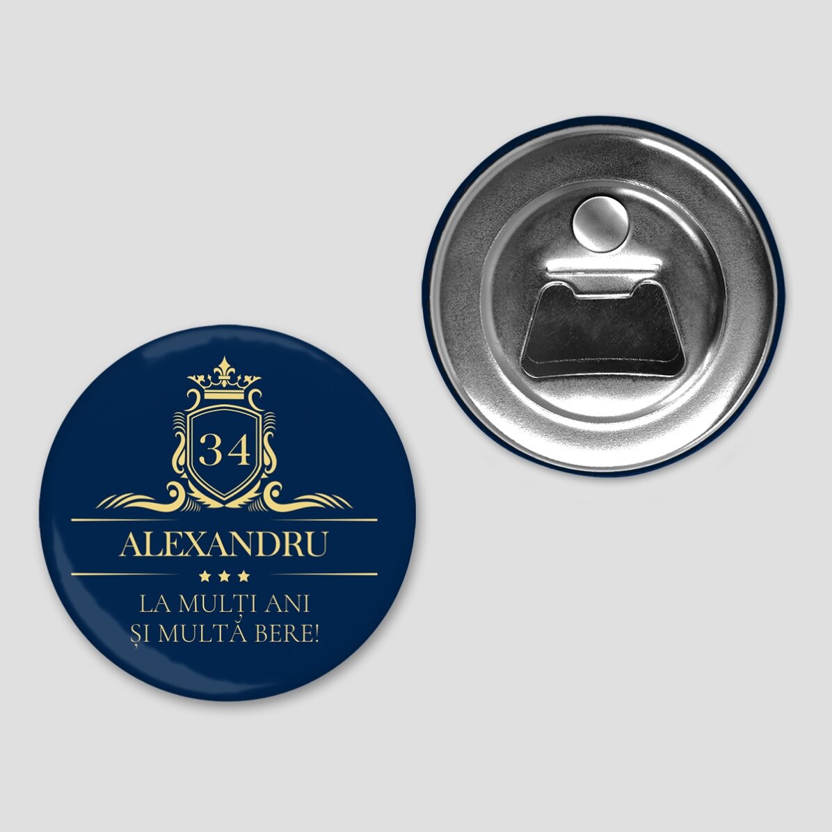 Personalisierter Flaschenöffner mit Magnet und Text – Premium