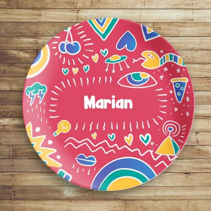 Personalisierter Teller mit Text – creARTive
