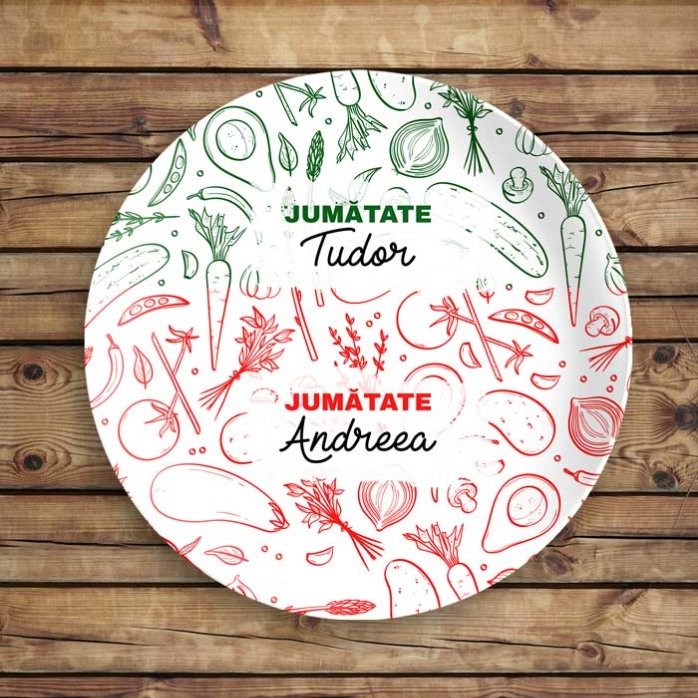Personalised plate with text - Half