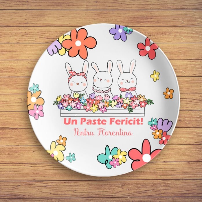 Personalisierter Teller mit Text – Ostern