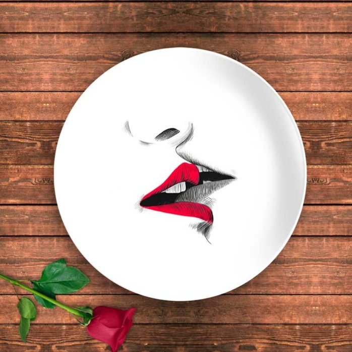 Personalisierter Teller „Lips“