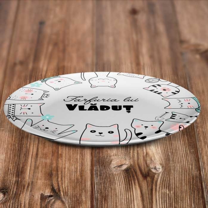 Personalisierter Teller mit Text – Cartoons