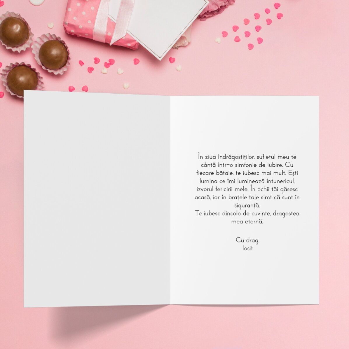 Witzige, personalisierte Grußkarte mit Text zum Valentinstag