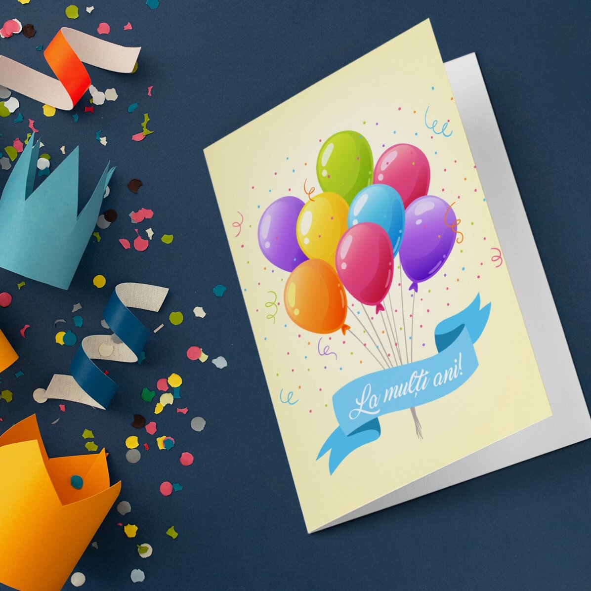 Personalised greeting card - Colourful balloons