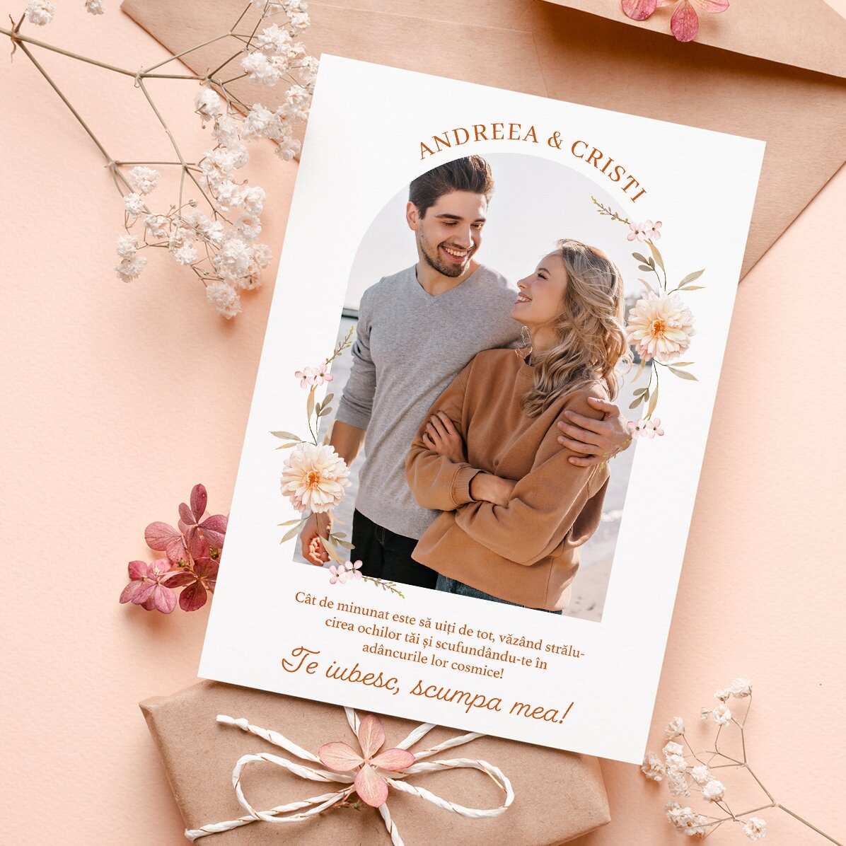 Personalisierte Magnetkarte mit Foto und Text – Gruß für den Freund/die Freundin