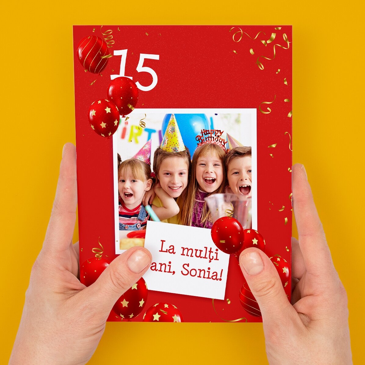 Personalisierte Magnetkarte mit Foto und Text zum Geburtstag