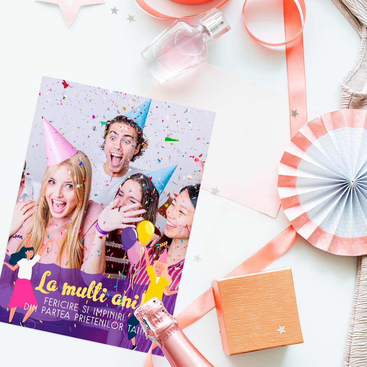 Personalisierte Grußkarte mit Foto und Text – Happy Birthday!