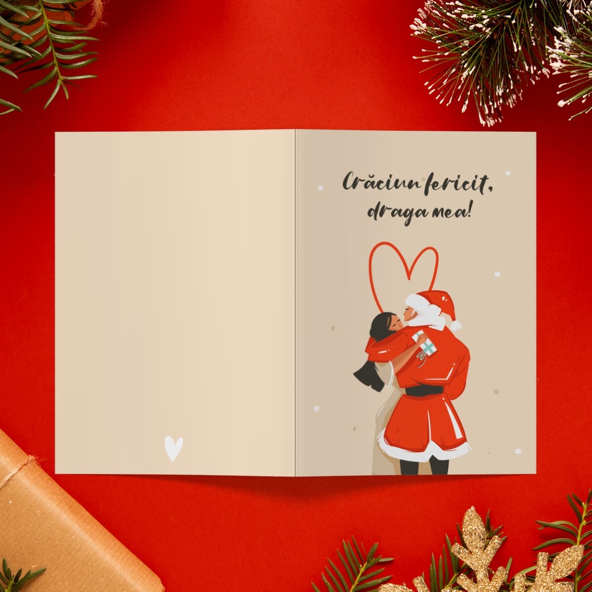 Personalised Christmas card with message for couples