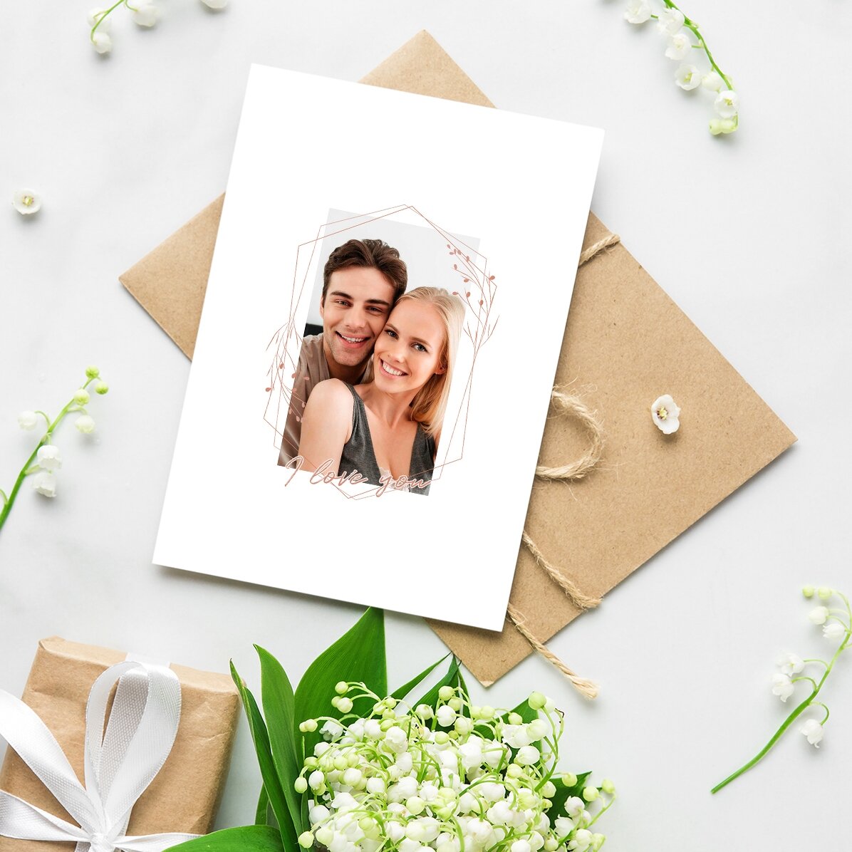 Personalisierte Grußkarte mit Foto – I love you!