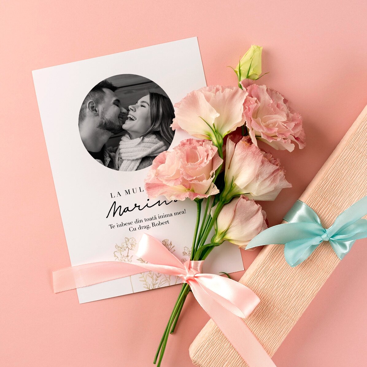 Personalisierte Grußkarte mit Foto und Text – Elegance