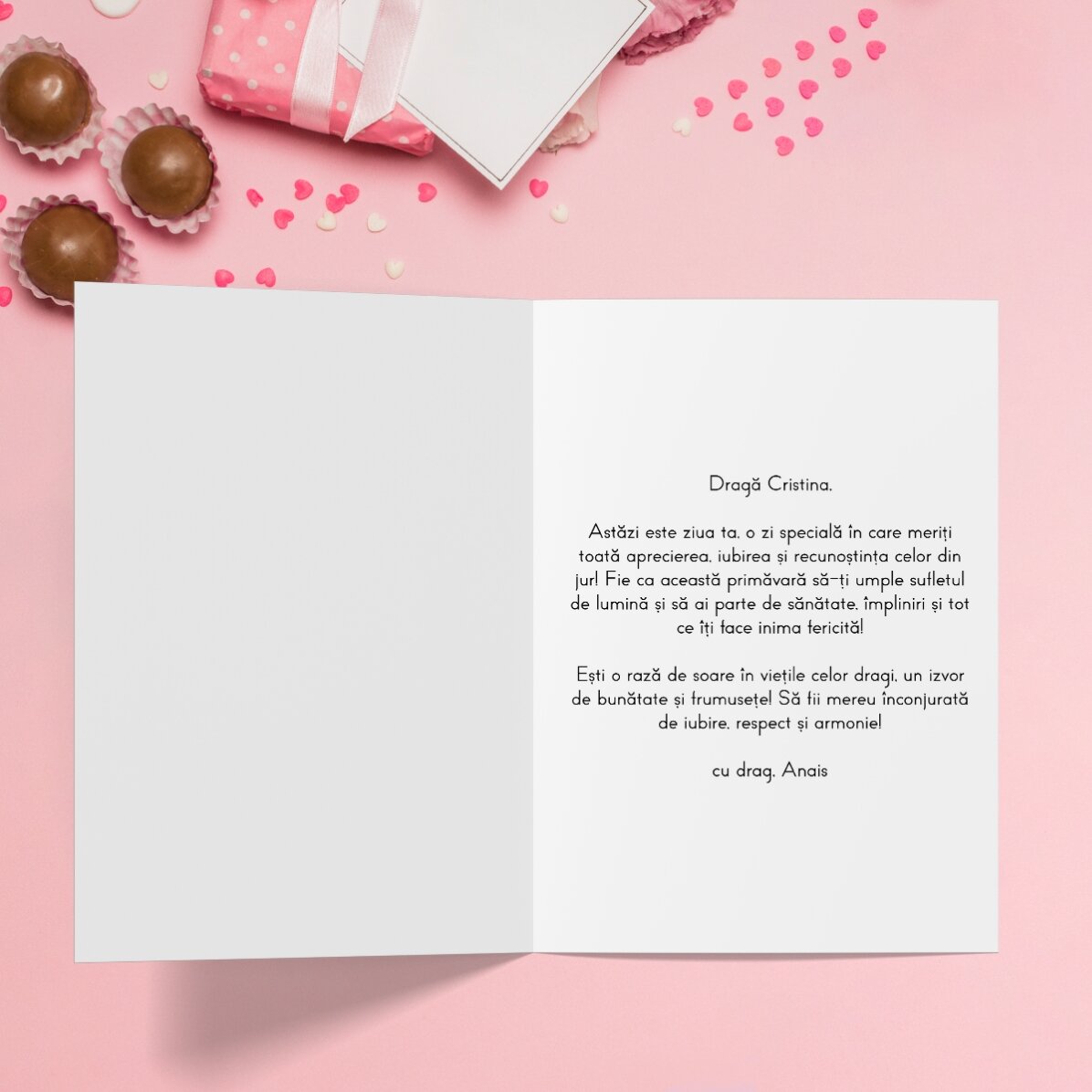 Personalisierte Grußkarte mit Text – 8. März